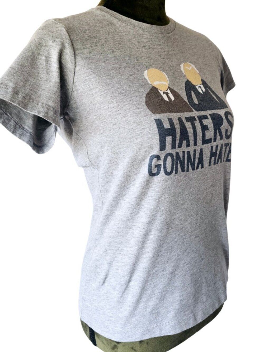 Next Level 'Haters Gonna Hate' Women's T-Shirt, Gray, Size M - Picture 3 of 8
